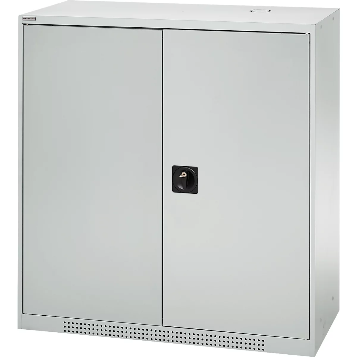 Schäfer Shop Genius Armoire à portes battantes FS, acier, avec trous d'aération, L 1055 x P 420 x H 1105 mm, 3 HC, gris clair/gris clair, jusqu'à 450 kg