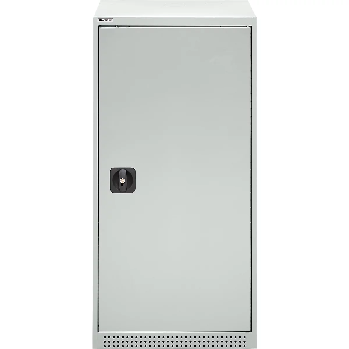 Schäfer Shop Genius Armoire à portes battantes FS, acier, avec trous d'aération, L 545 x P 420 x H 1105 mm, 3 HC, gris clair RAL 7035/gris clair RAL 7035, jusqu'à 250 kg