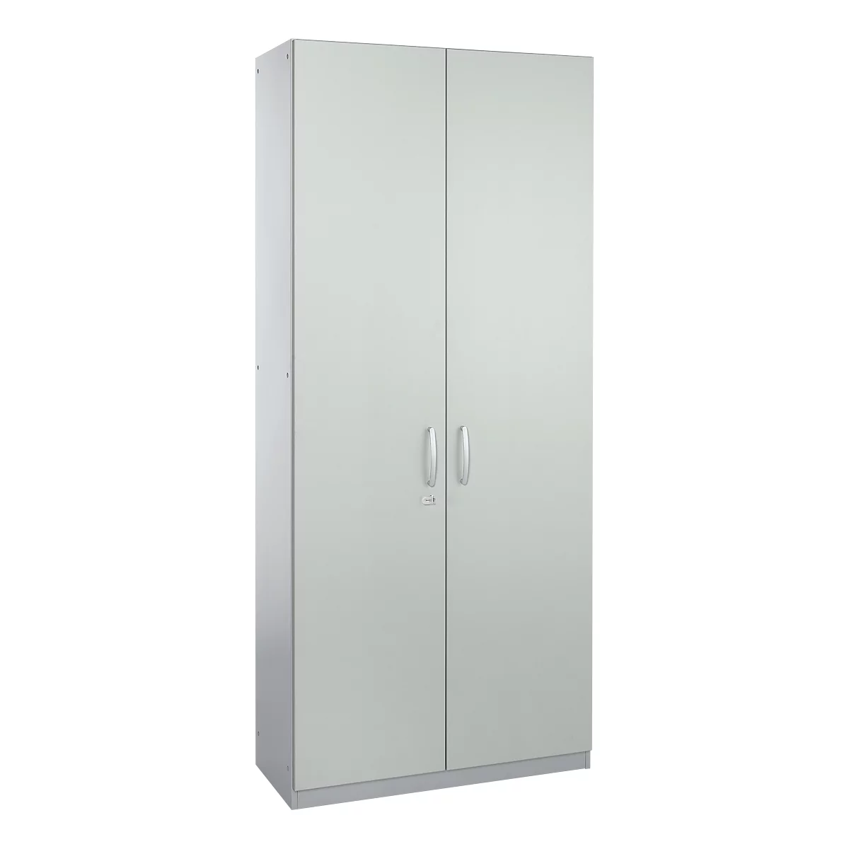 Schäfer Shop Genius Armoire à portes battantes TETRIS SOLID, corps en acier, 6 HC, l. 1000 mm, verrouillable, gris clair/alu blanc 