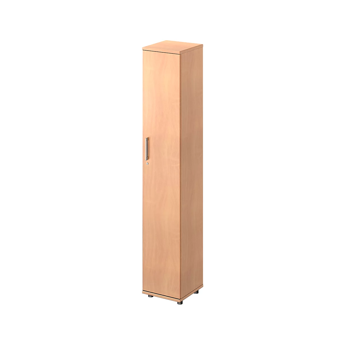 Schäfer Shop Genius Armoire à portes battantes TETRIS WOOD, 6 HC, l. 400 x P 421 x H 2270 mm, hauteur (patins inclus), porte fixée à droite, coloris hêtre 