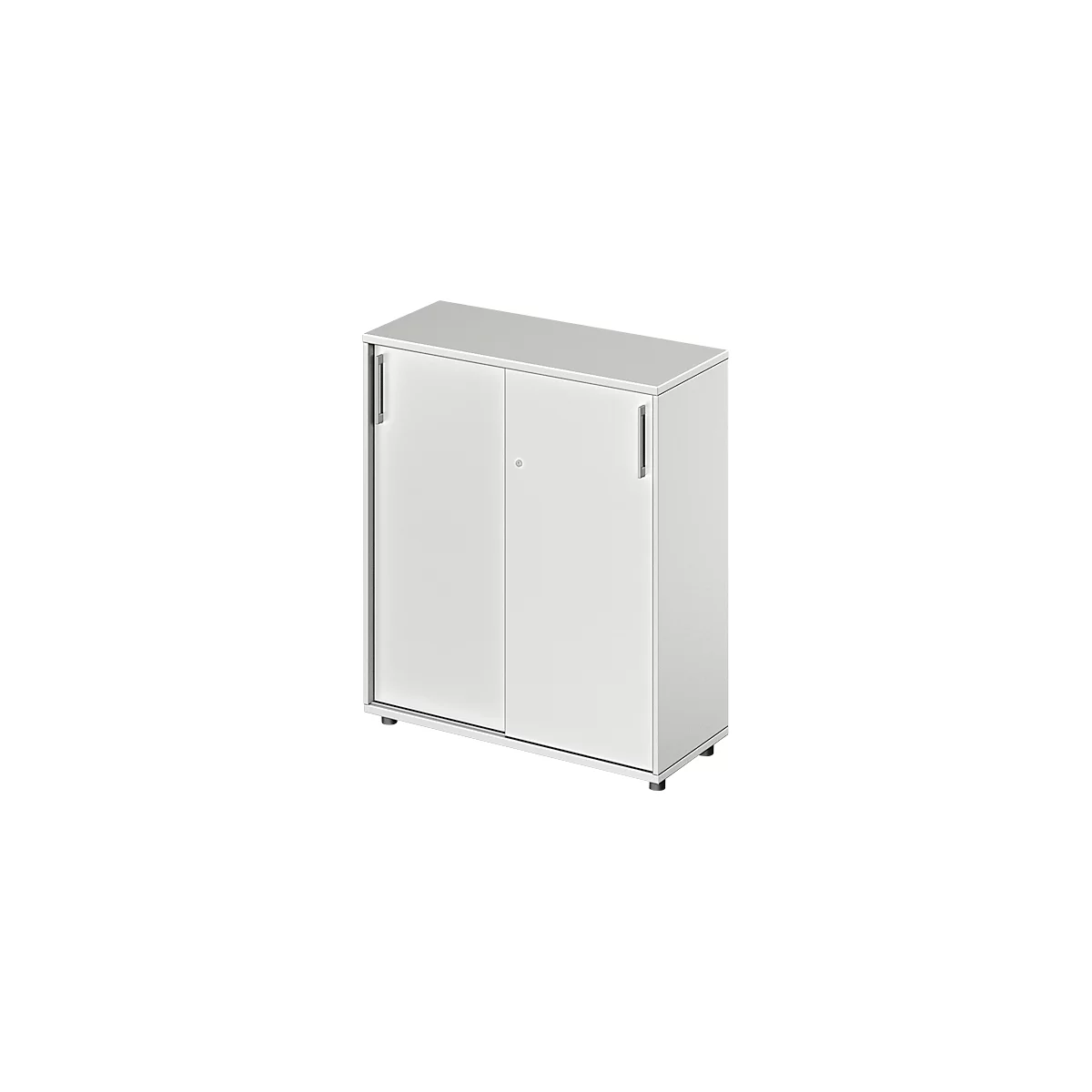 Schäfer Shop Genius Armoire à portes coulissantes TETRIS WOOD, 3 HC, L 1000 mm, hauteur incl. patins, gris clair