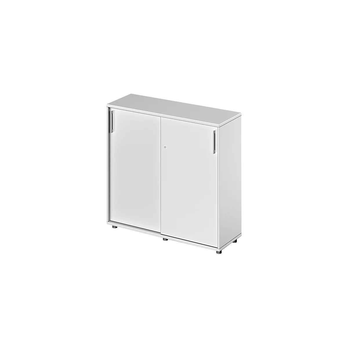 Schäfer Shop Genius Armoire à portes coulissantes TETRIS WOOD, 3 HC, L 1200 mm, hauteur incl. patins, gris clair