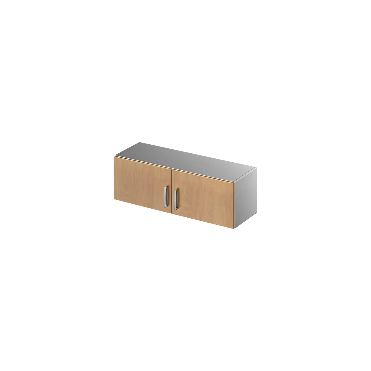Schäfer Shop Genius Armoire à poser TETRIS SOLID, corps en acier, 1 HC, l. 1200 mm, coloris hêtre/alu blanc