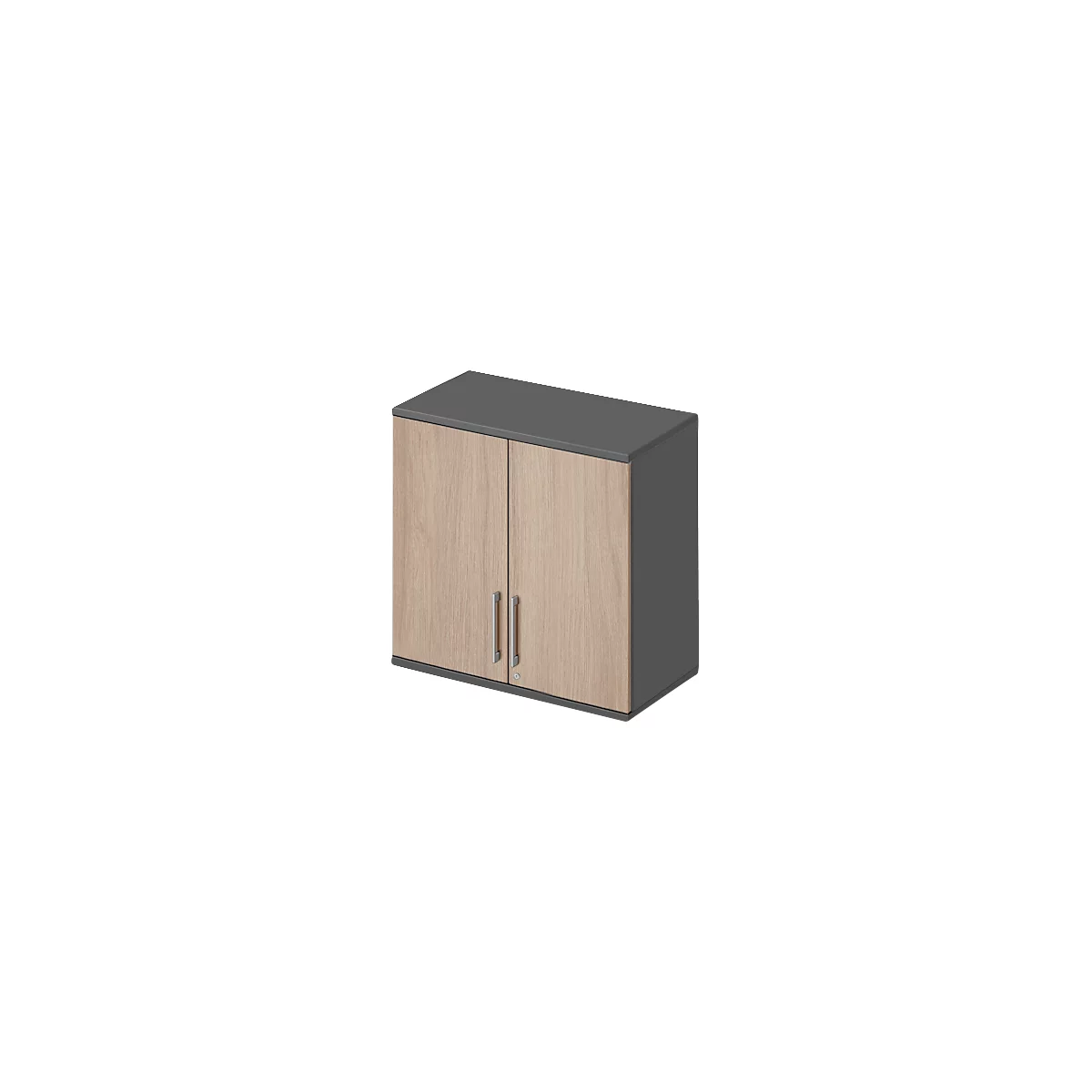 Schäfer Shop Genius Armoire à poser TETRIS WOOD, 2 HC, L 800 mm, verrouillable graphite/chêne