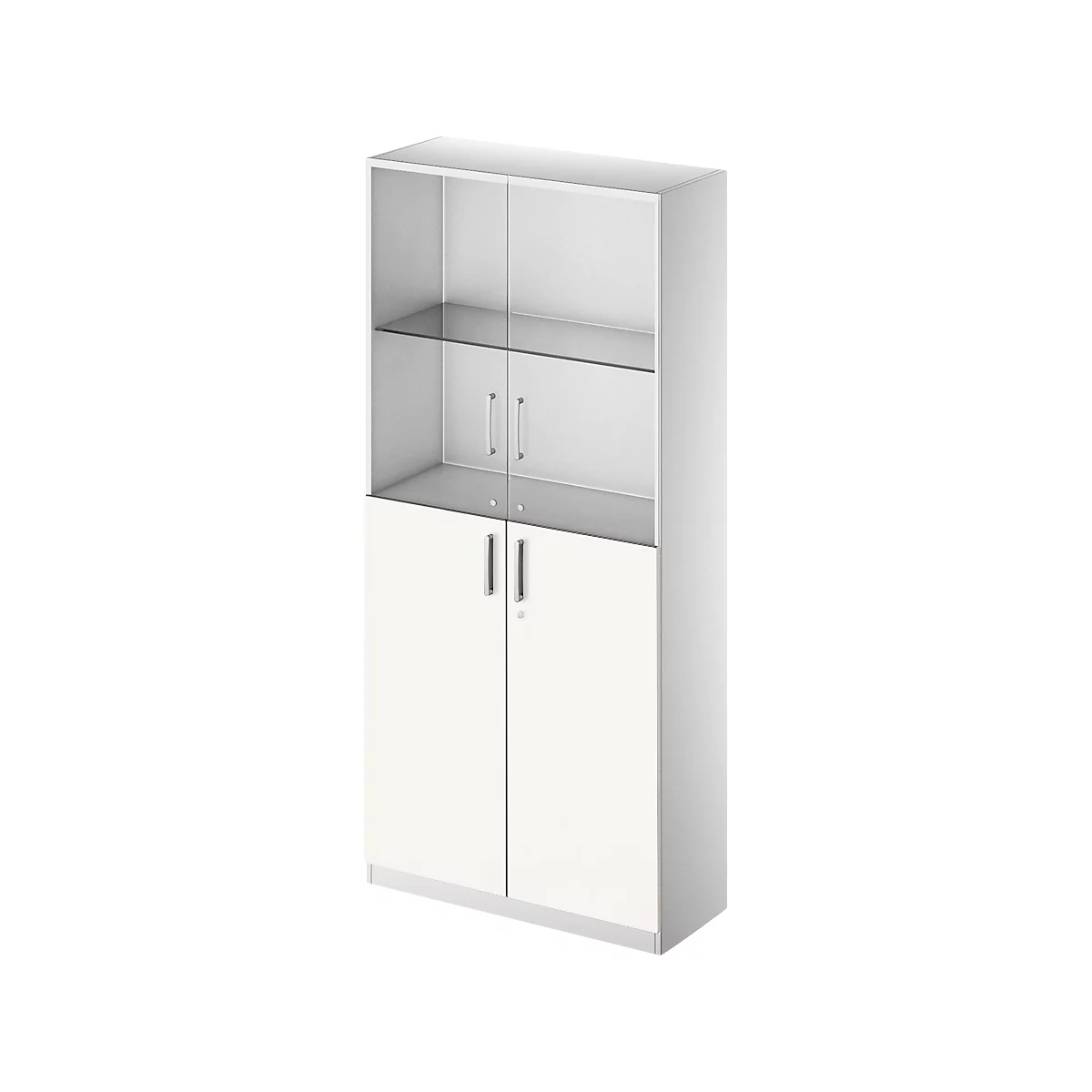 Schäfer Shop Genius Armoire combinée TETRIS SOLID, 5 HC, portes battantes en verre, l. 1000 mm, verrouillable