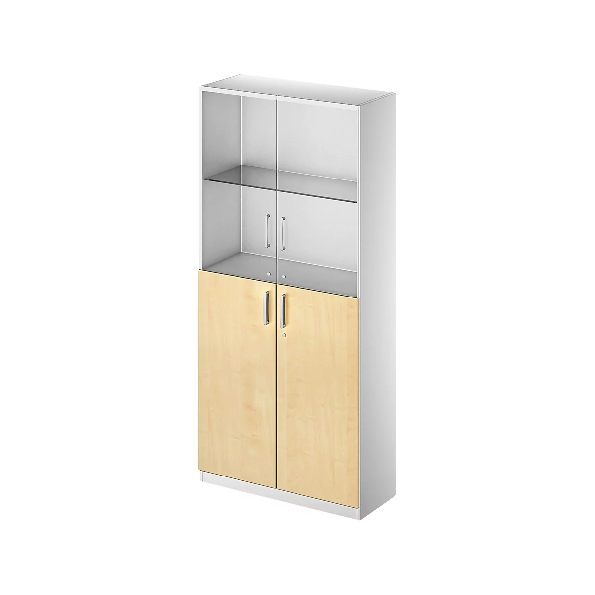 Schäfer Shop Genius Armoire combinée TETRIS SOLID, 5 HC, portes battantes en verre, l. 1000 mm, verrouillable