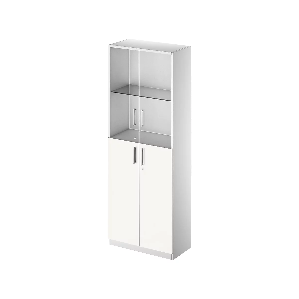 Schäfer Shop Genius Armoire combinée TETRIS SOLID, 5 HC, portes battantes en verre, l. 800 mm, verrouillable