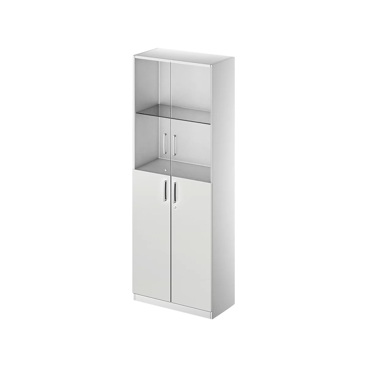 Schäfer Shop Genius Armoire combinée TETRIS SOLID, 5 HC, portes battantes en verre, l. 800 mm, verrouillable