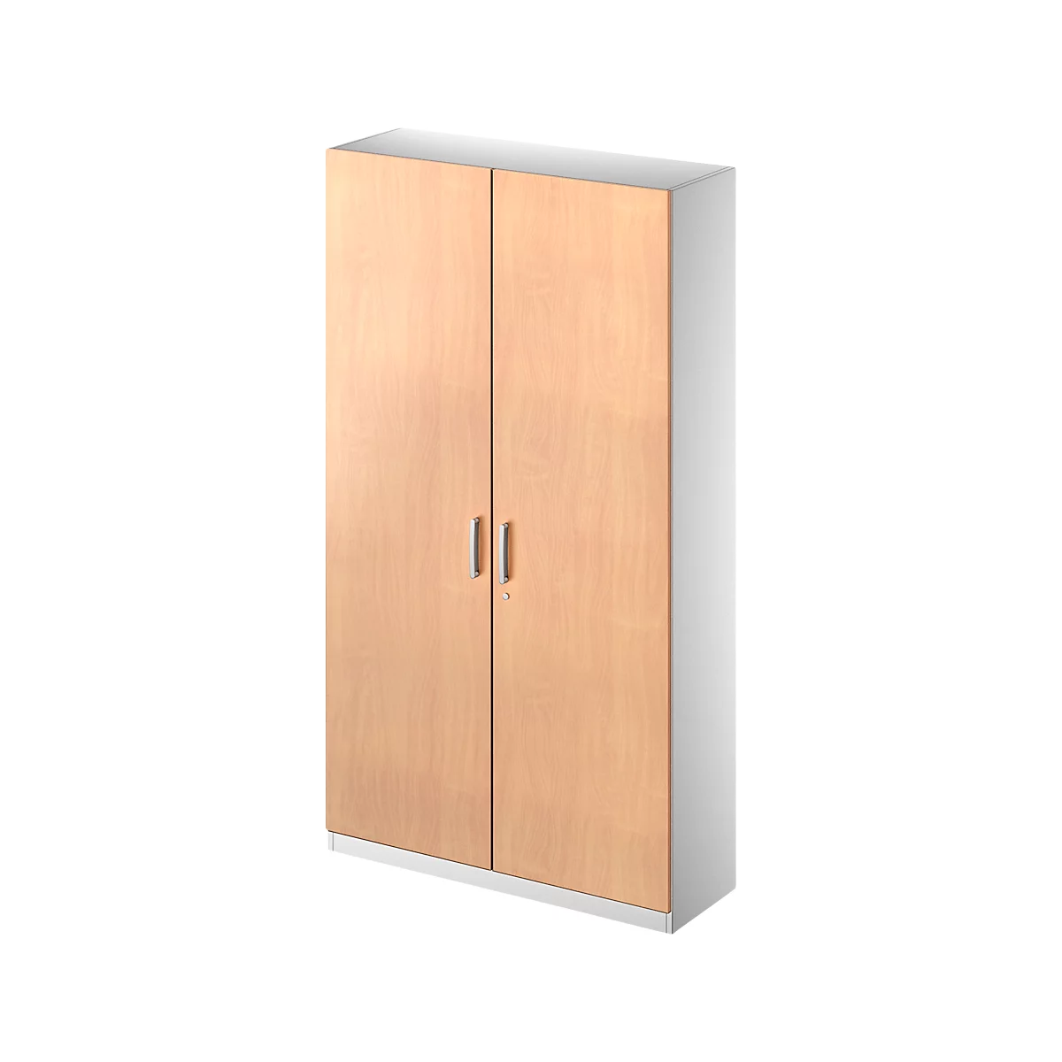 Schäfer Shop Genius Armoire de classement/vestiaire TETRIS SOLID, l. 1200 mm, 5 HC, verrouillable, coloris hêtre/alu blanc
