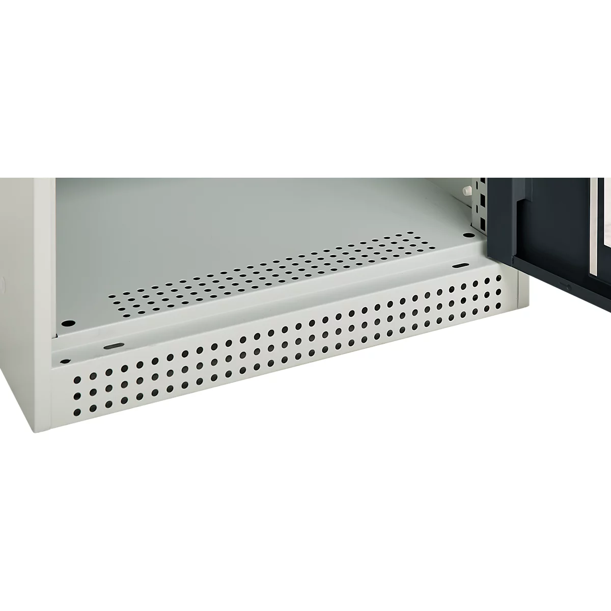 Schäfer Shop Genius Armoire en acier FS, en tôle d'acier, avec fenêtre d'inspection, trous de ventilation, L 545 x P 520 x H 1950 mm, 5 HC, jusqu'à 250 kg, gris clair/anthracite