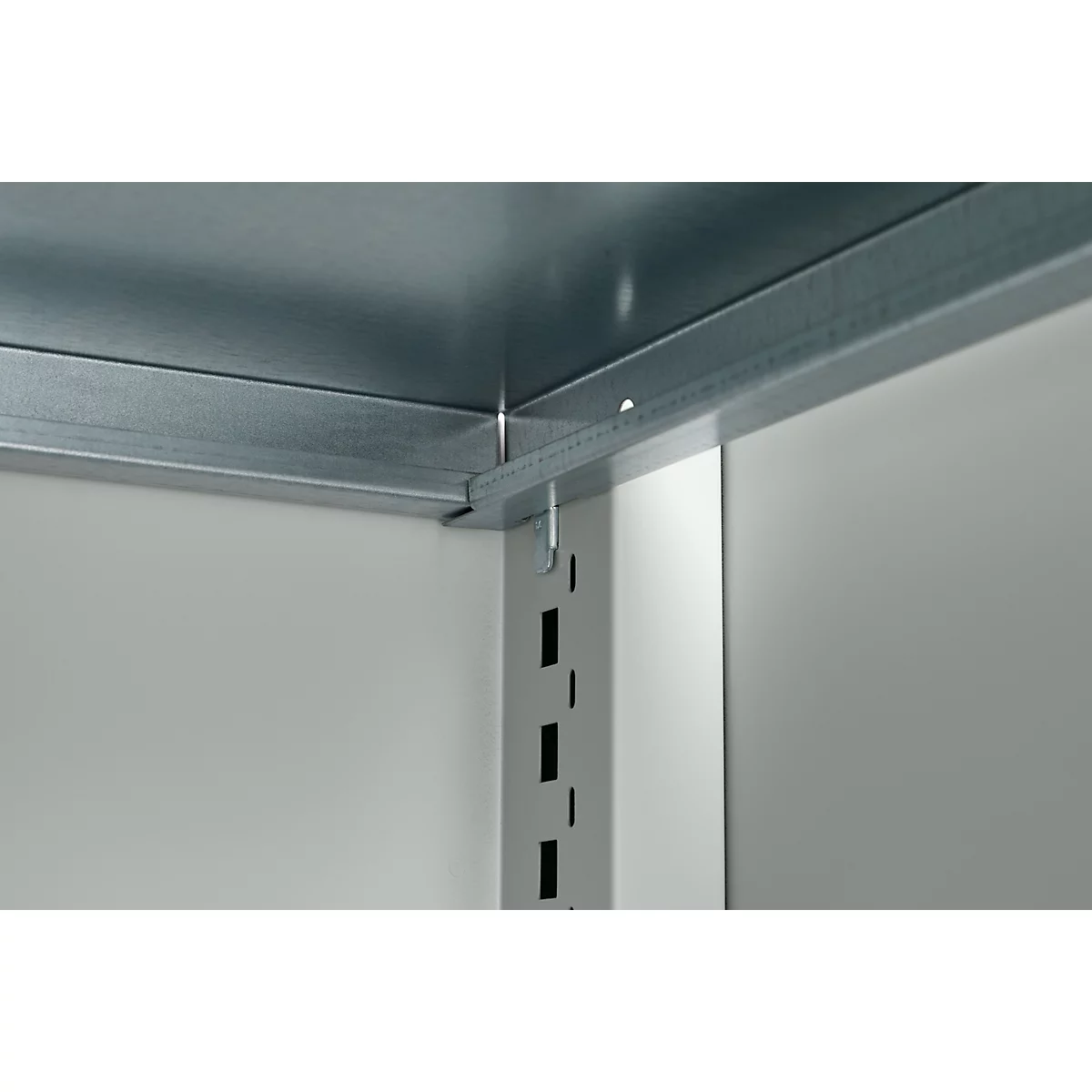 Schäfer Shop Genius Armoire en acier FS, en tôle d'acier, avec fenêtre d'inspection, trous de ventilation, L 545 x P 520 x H 1950 mm, 5 HC, jusqu'à 250 kg, gris clair/anthracite