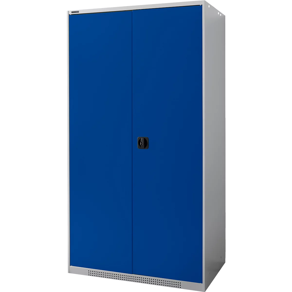 Schäfer Shop Genius armoire pour charges lourdes FS, tôle d'acier, L 1055 x P 620 x H 1950 mm, 5 OH, aluminium blanc/bleu azur, jusqu'à 1000 kg
