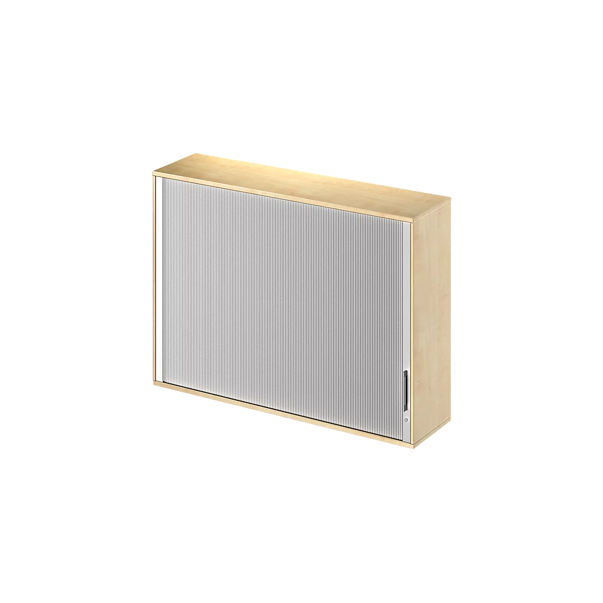 Schäfer Shop Genius Aufsatz-Querrolladenschrank TETRIS WOOD, 3 OH, B 1600 x T 421 x H 1110 mm, Mitteltrennwand, Ahorn-Dekor