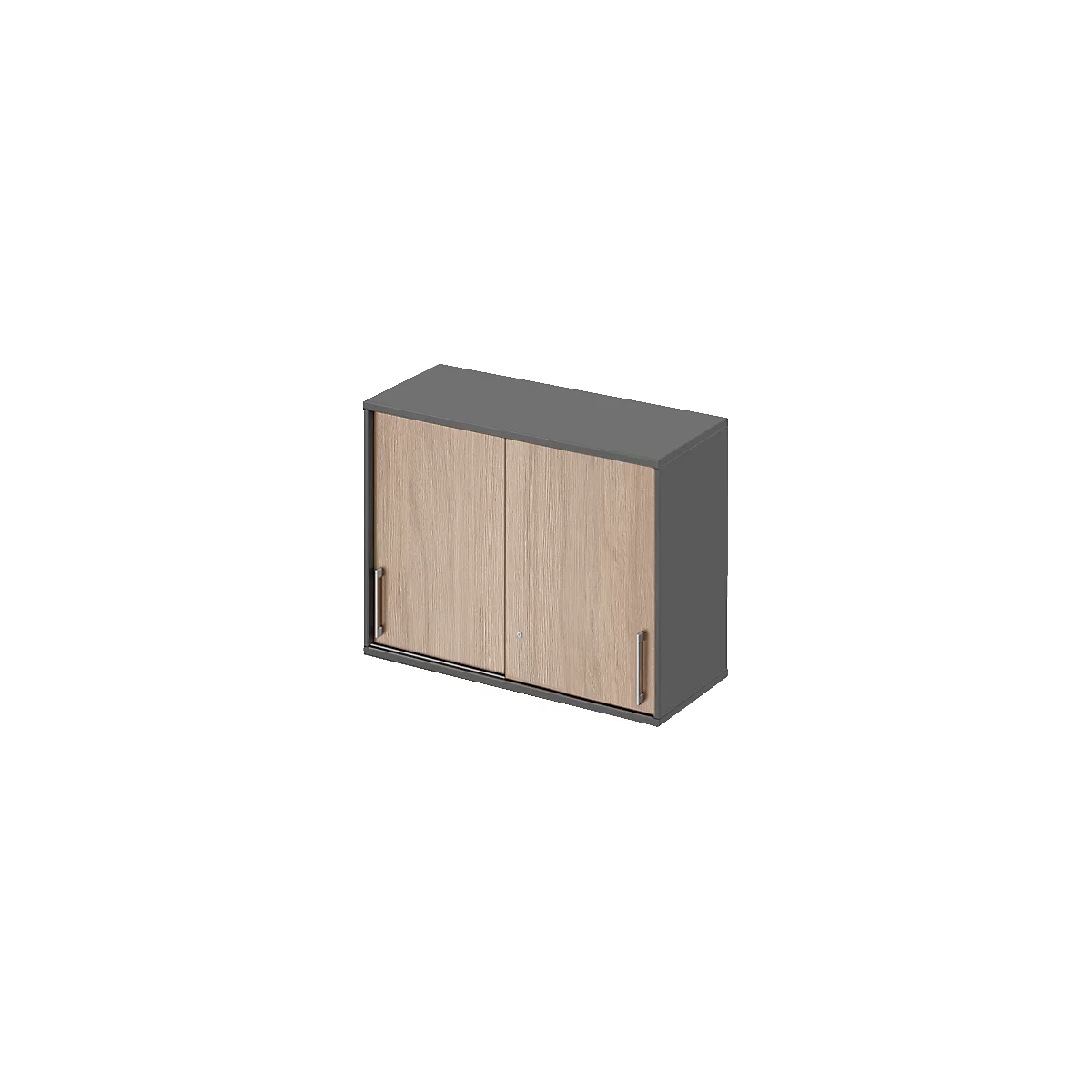 Schäfer Shop Genius Aufsatz-Schiebetürenschrank TETRIS WOOD, 2 OH, B 1000 mm, Höhe inkl. Gleiter, Eiche/graphit