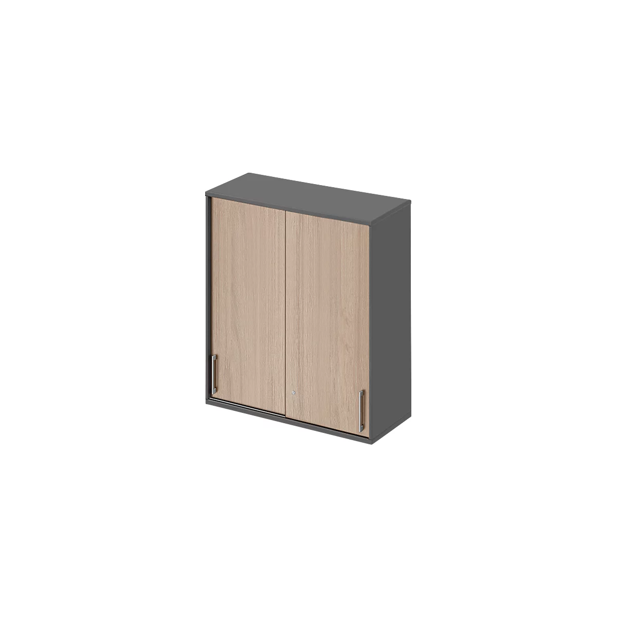 Schäfer Shop Genius Aufsatz-Schiebetürenschrank TETRIS WOOD, 3 OH, B 1000 mm, graphit/Eiche