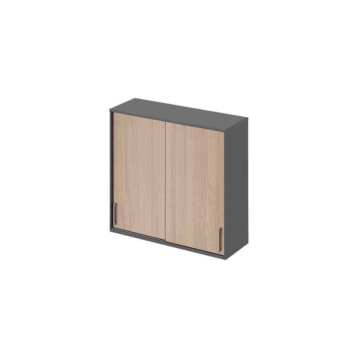 Schäfer Shop Genius Aufsatz-Schiebetürenschrank TETRIS WOOD, 3 OH, B 1200 mm,graphit/Eiche