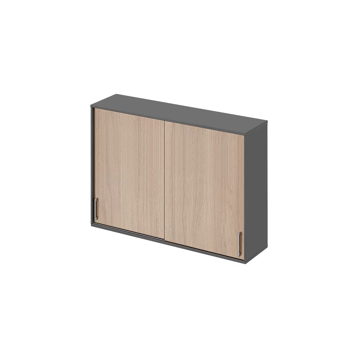 Schäfer Shop Genius Aufsatz-Schiebetürenschrank TETRIS WOOD, 3 OH, B 1600 mm, graphit/Eiche