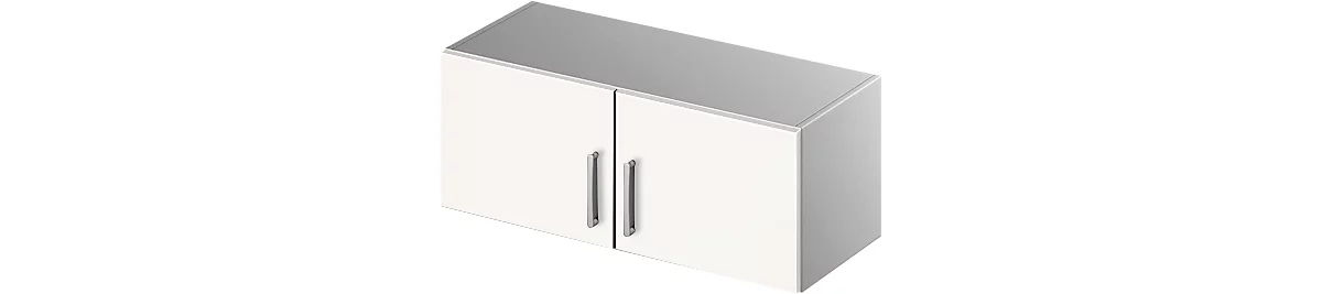 Schäfer Shop Genius Aufsatzschrank TETRIS SOLID, Stahlkorpus, 1 OH, B 1000 mm, weiß/weißalu