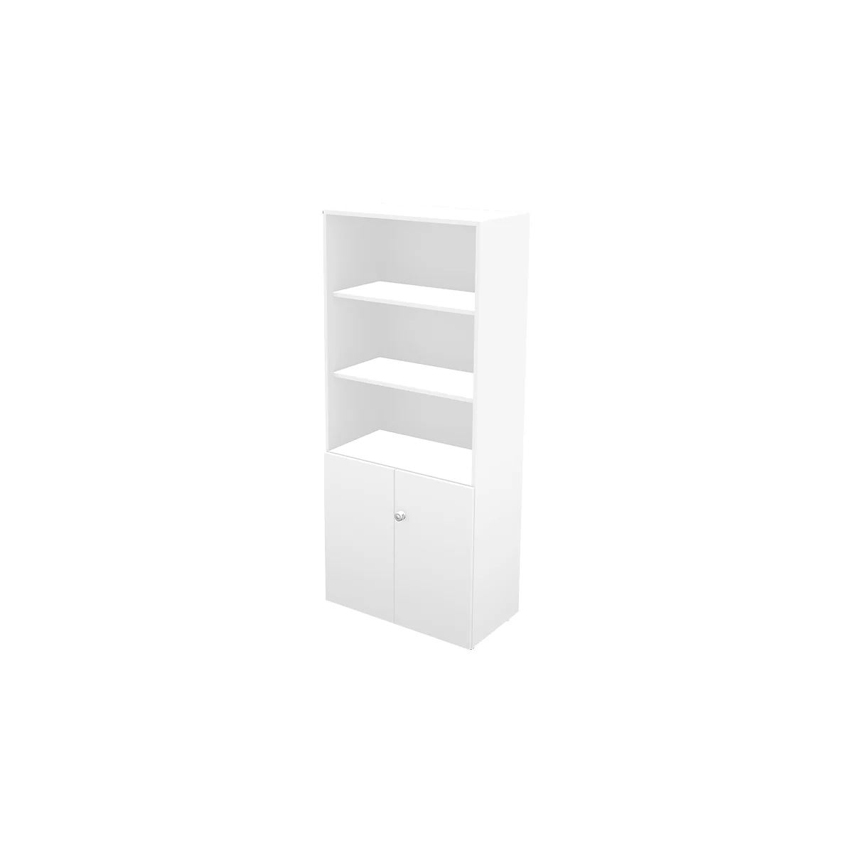 Schäfer Shop Genius Bibliothèque combinée étagères et portes TETRIS WALL, 5 HC, l. 800 x P 440 x H 1880 mm, blanc
