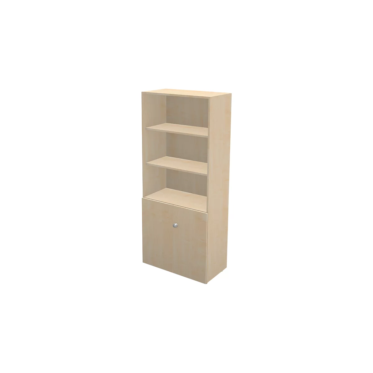 Schäfer Shop Genius Bibliothèque combinée étagères et portes TETRIS WALL, 5 HC, l. 800 x P 440 x H 1880 mm, décor érable