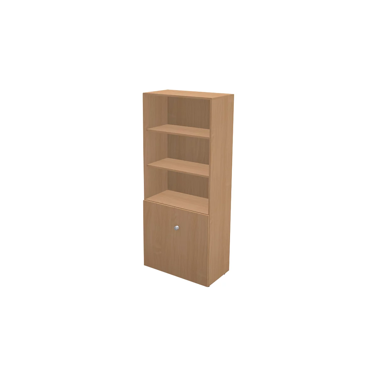 Schäfer Shop Genius Bibliothèque combinée étagères et portes TETRIS WALL, 5 HC, l. 800 x P 440 x H 1880 mm, décor hêtre