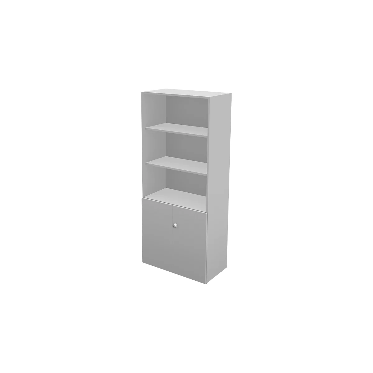 Schäfer Shop Genius Bibliothèque combinée étagères et portes TETRIS WALL, 5 HC, l. 800 x P 440 x H 1880 mm, gris clair
