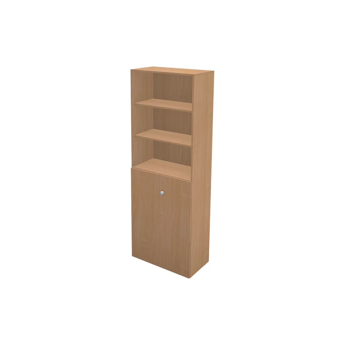 Schäfer Shop Genius Bibliothèque combinée étagères et portes TETRIS WALL, 6 HC, l. 800 x P 440 x H 2250 mm, décor hêtre