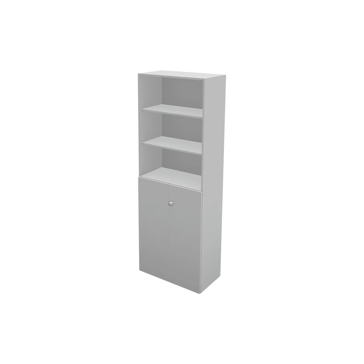 Schäfer Shop Genius Bibliothèque combinée étagères et portes TETRIS WALL, 6 HC, l. 800 x P 440 x H 2250 mm, gris clair