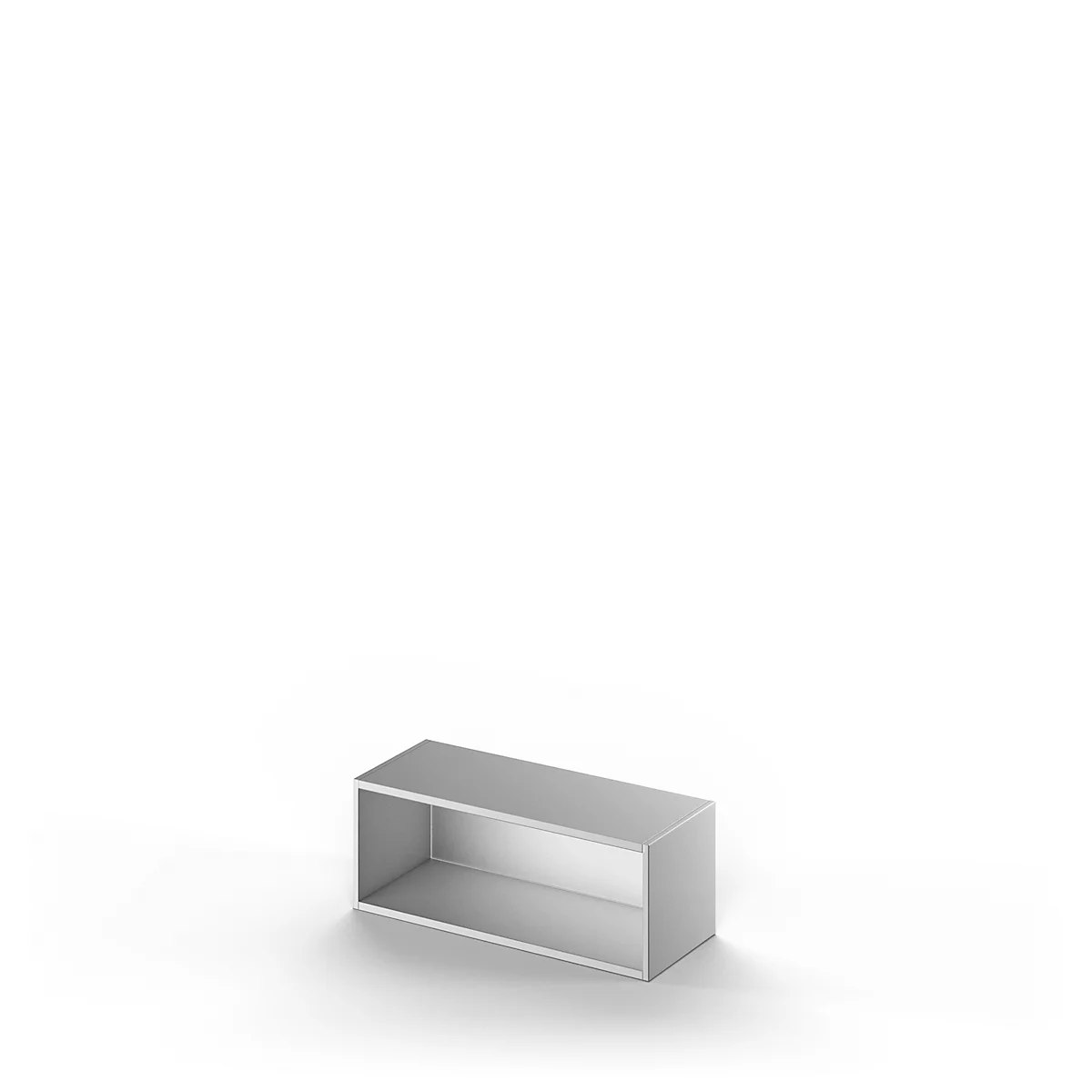 Schäfer Shop Genius Bibliothèque étagère à poser TETRIS SOLID, acier, 1 HC, l. 1000 x P 413 x H 383 mm, alu blanc