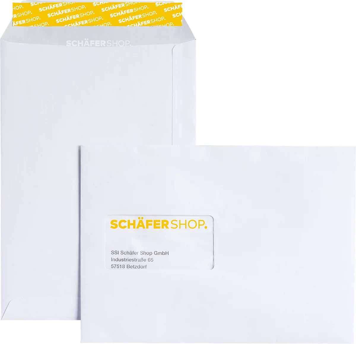 Schäfer Shop Genius Bolsas de correo, con ventana, adhesivas, 90 g/m², DIN C5, 500 unidades, blanco offset