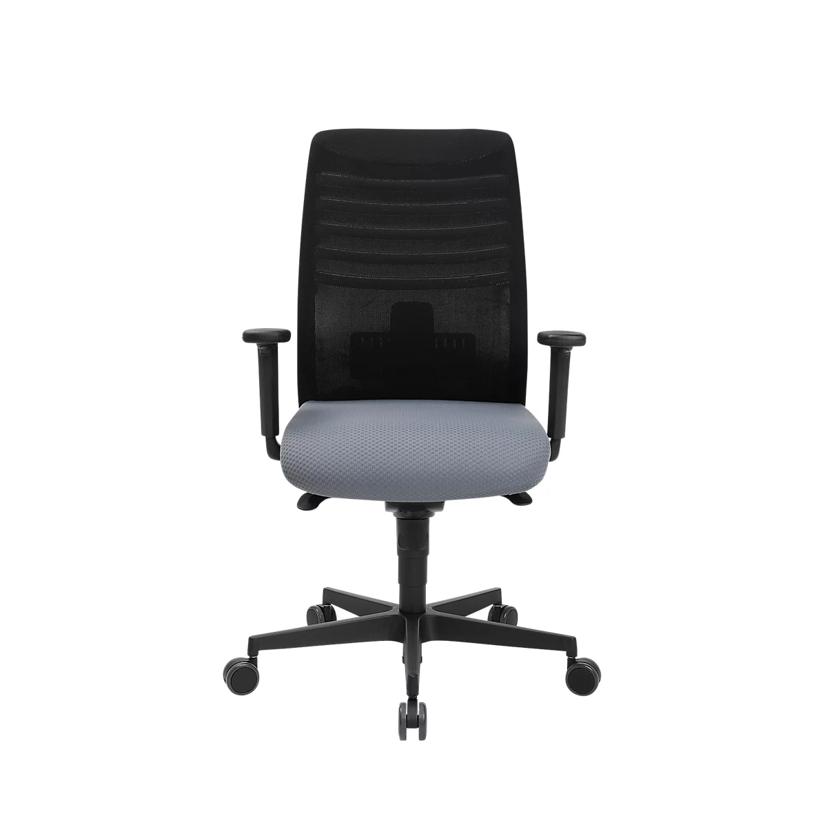 Schäfer Shop Genius Bürostuhl SSI Lady Proline, mit Armlehnen, 3D-Punktsynchronmechanik, Wellnesssitz, 3D-Netz-Rückenlehne, schwarz/grau