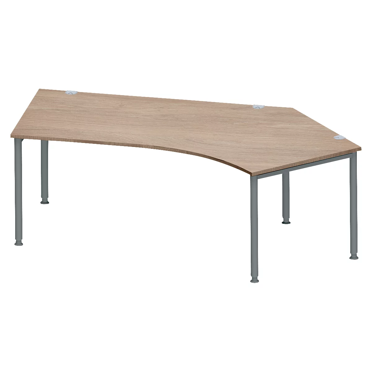 Schäfer Shop Genius Bureau d'angle MODENA FLEX 135°, approche à droite, chêne/anthracite