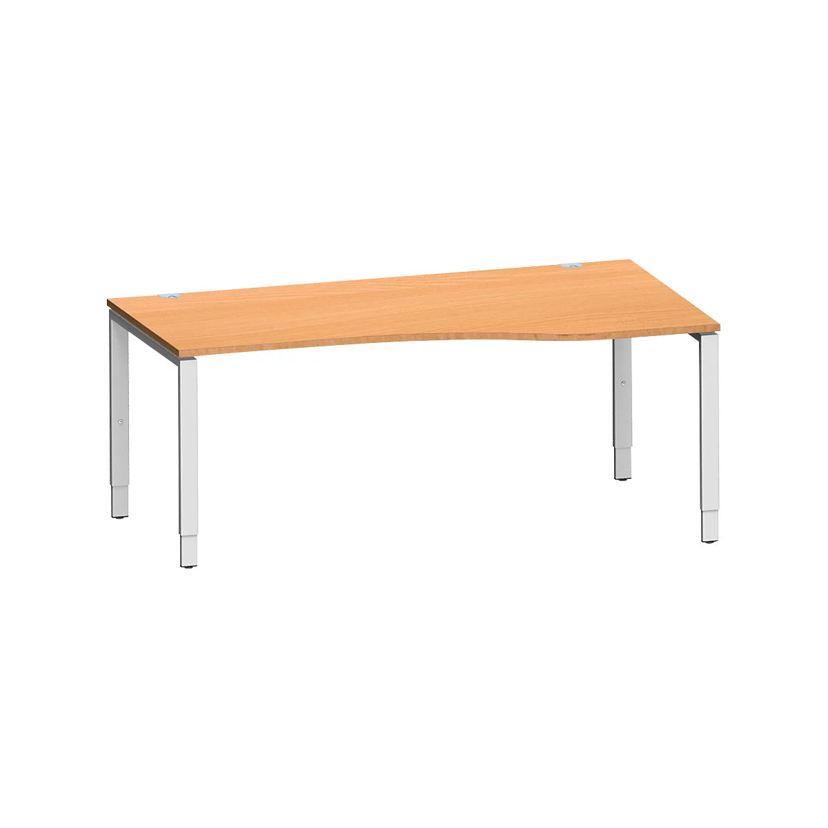 Schäfer Shop Genius Bureau de forme libre MODENA FLEX, approche à droite, L 1800 mm, hêtre