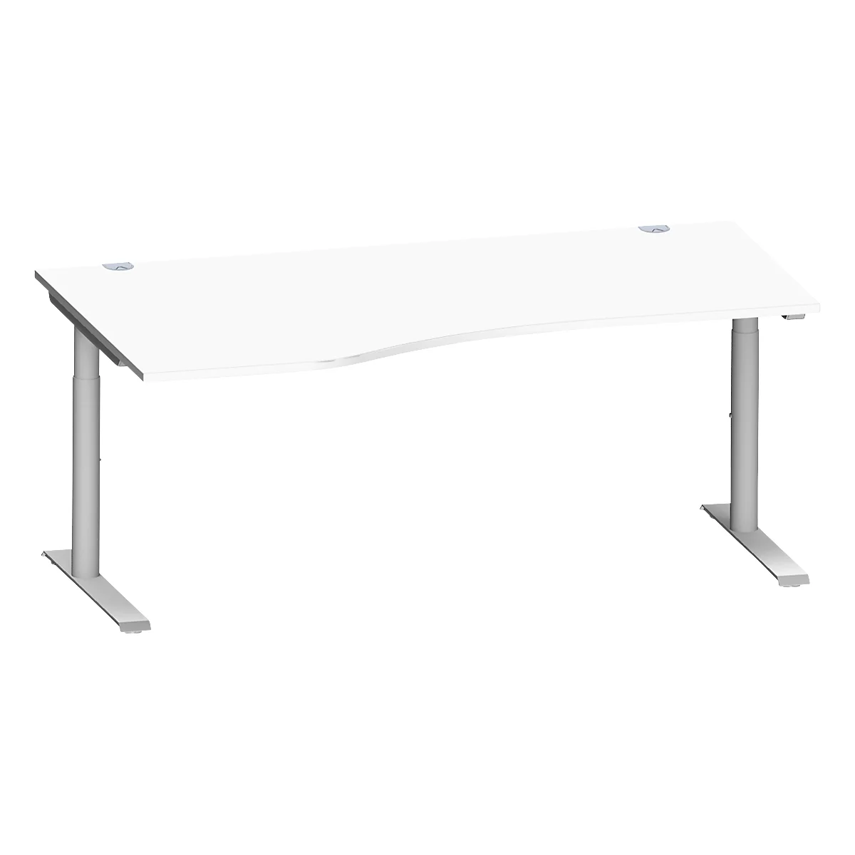 Schäfer Shop Genius Bureau de forme libre MODENA FLEX, approche à gauche, blanc