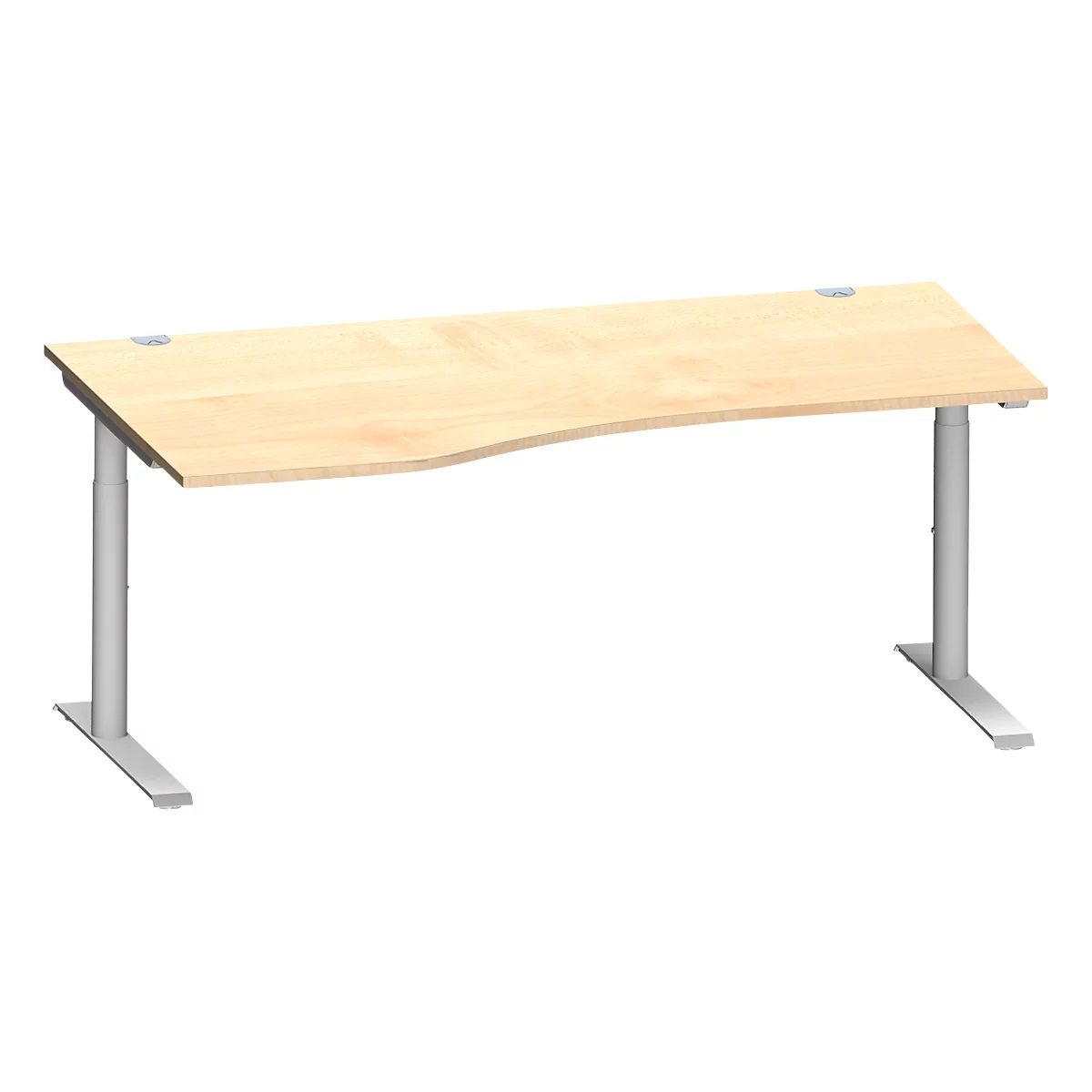 Schäfer Shop Genius Bureau de forme libre MODENA FLEX, approche à gauche, érable