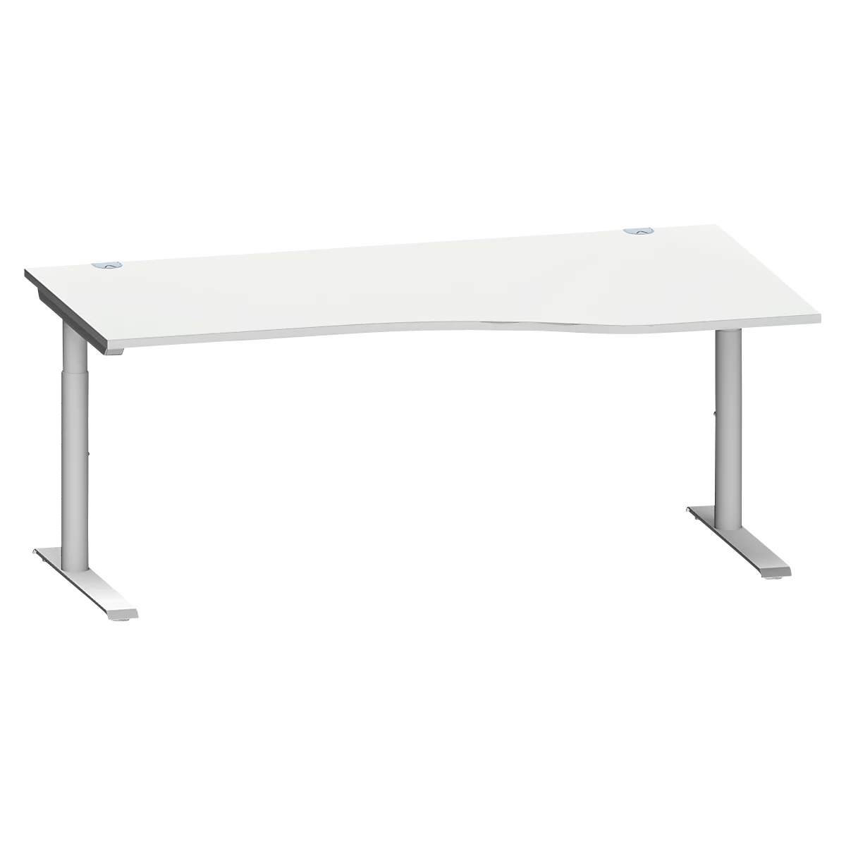 Schäfer Shop Genius Bureau de forme libre MODENA FLEX, extension à droite, gris clair