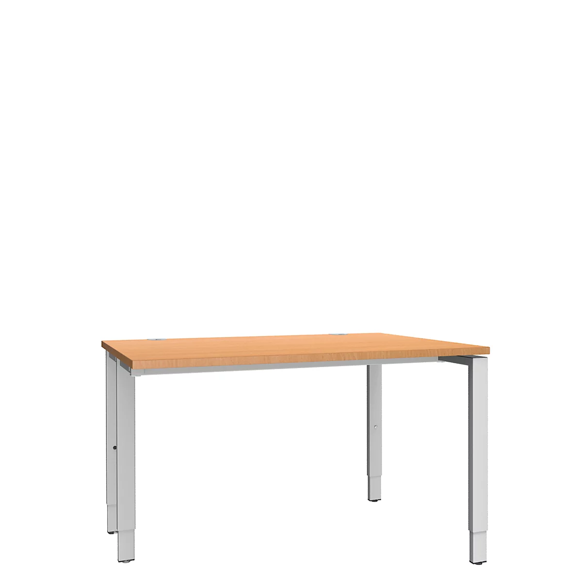Schäfer Shop Genius Bureau MODENA FLEX, 4 pieds avec tubes rectangulaires, d'un côté, l. 1200 mm, hêtre 