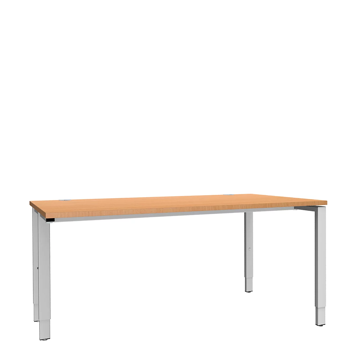 Schäfer Shop Genius Bureau MODENA FLEX, 4 pieds avec tubes rectangulaires, d'un côté, l. 1600 mm, hêtre 