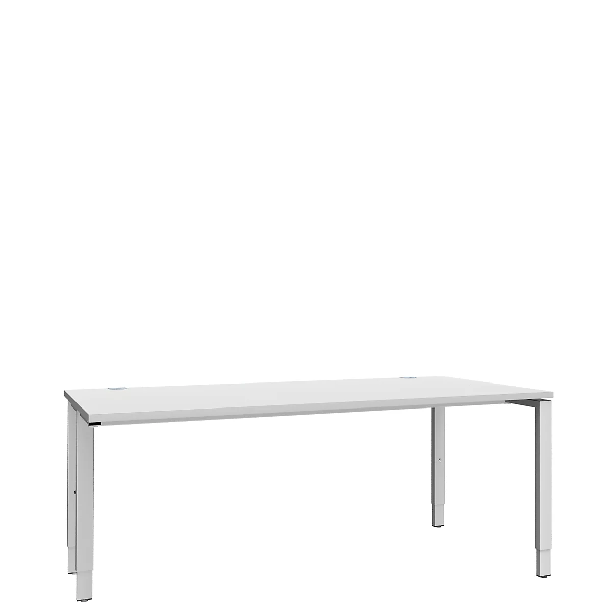 Schäfer Shop Genius Bureau MODENA FLEX, 4 pieds avec tubes rectangulaires, d'un côté, l. 1800 mm, gris clair 