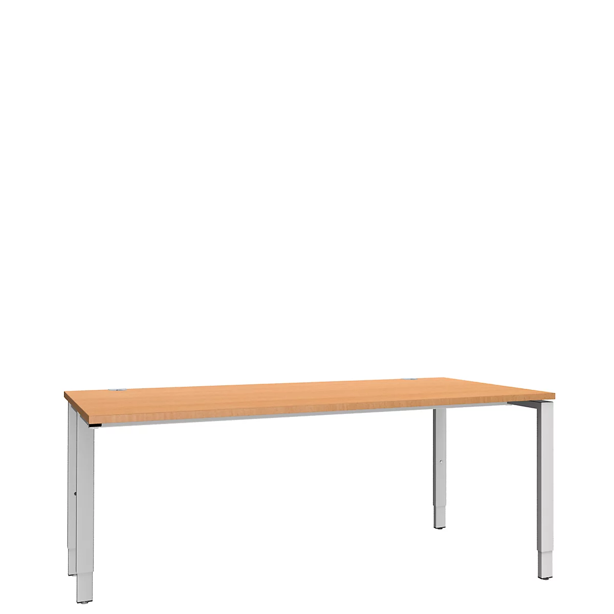 Schäfer Shop Genius Bureau MODENA FLEX, 4 pieds avec tubes rectangulaires, d'un côté, l. 1800 mm, hêtre 