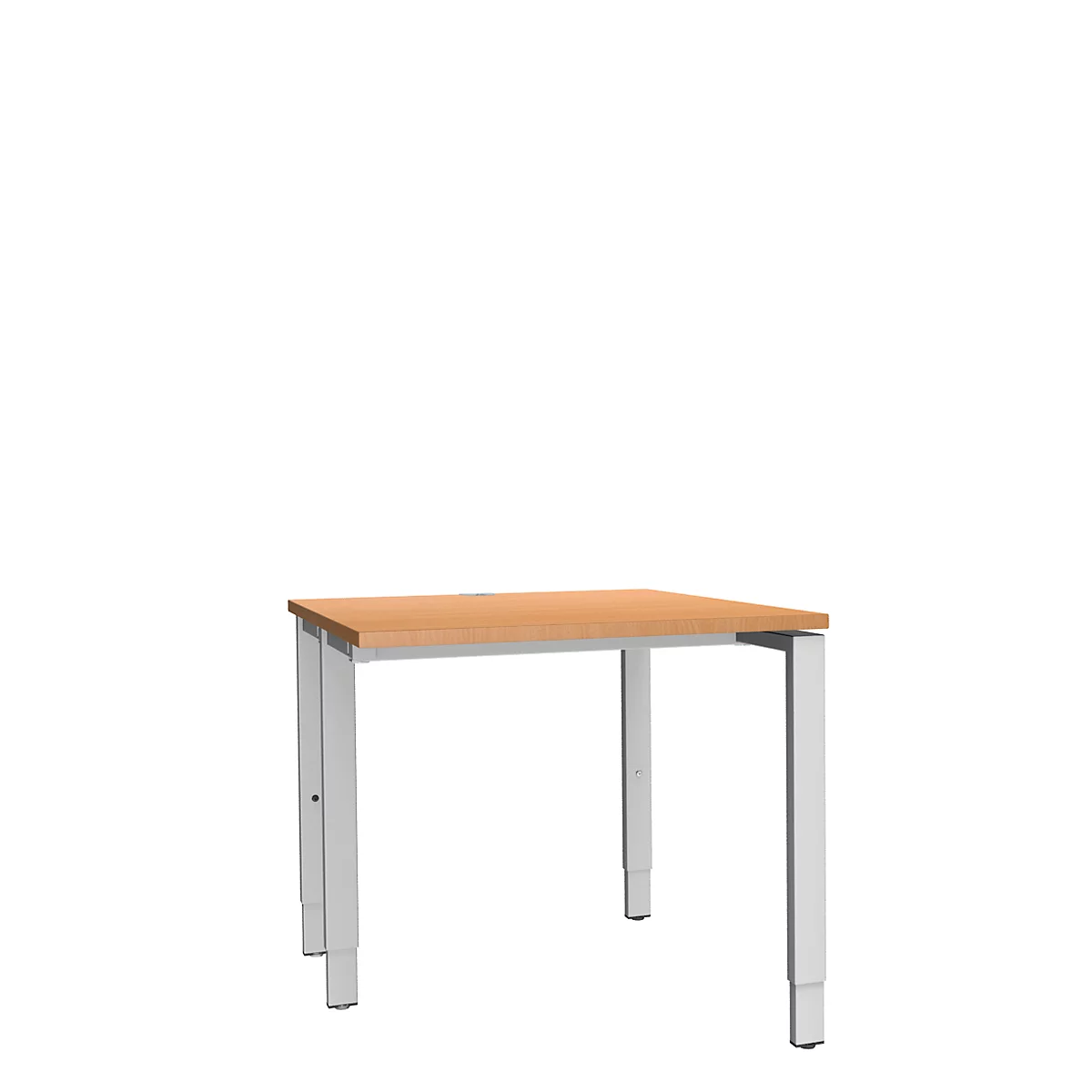 Schäfer Shop Genius Bureau MODENA FLEX, 4 pieds avec tubes rectangulaires, d'un côté, l. 800 mm, hêtre 