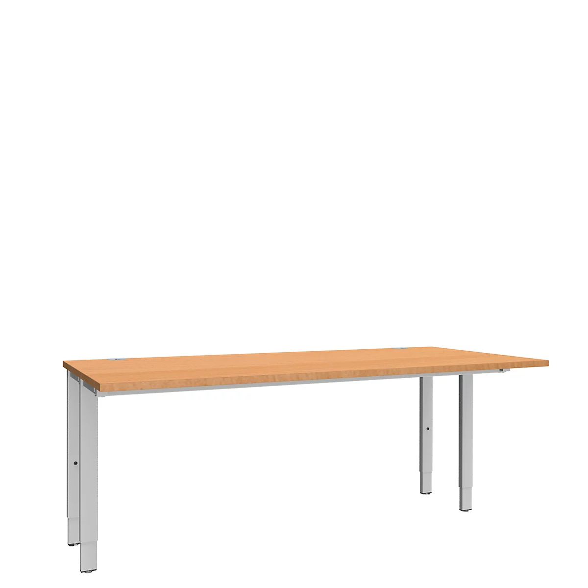 Schäfer Shop Genius Bureau MODENA FLEX, 4 pieds avec tubes rectangulaires, des deux côtés, l. 1800 mm, hêtre 