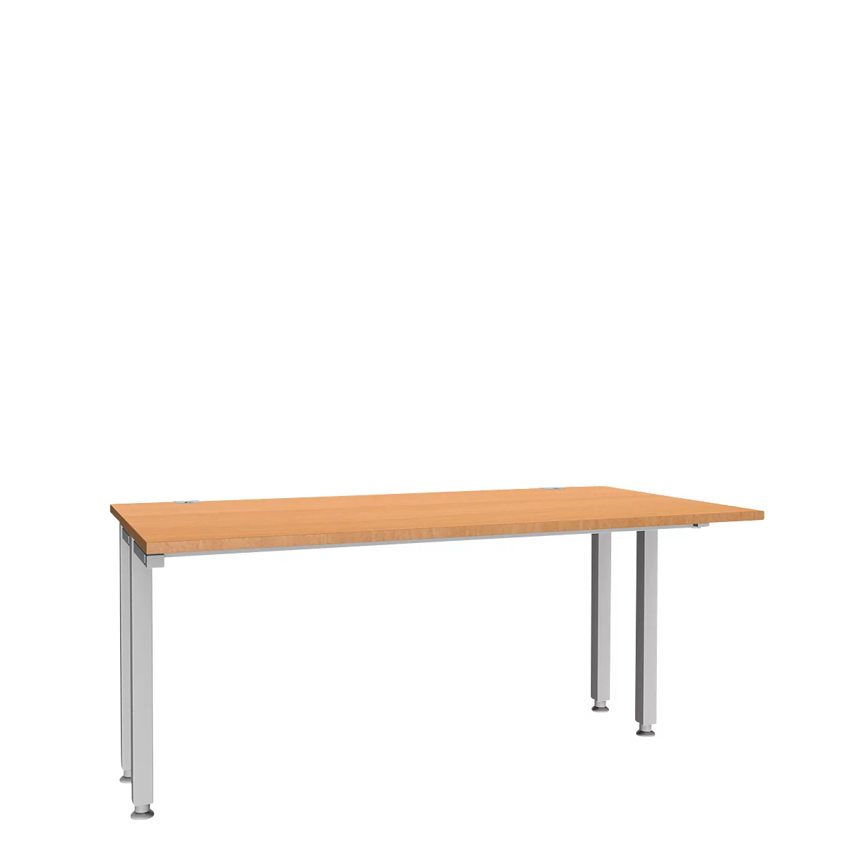 Schäfer Shop Genius bureau MODENA FLEX, 4-poots vierkante buis, ingekorte zijpanelen, B 1600 mm, beuken