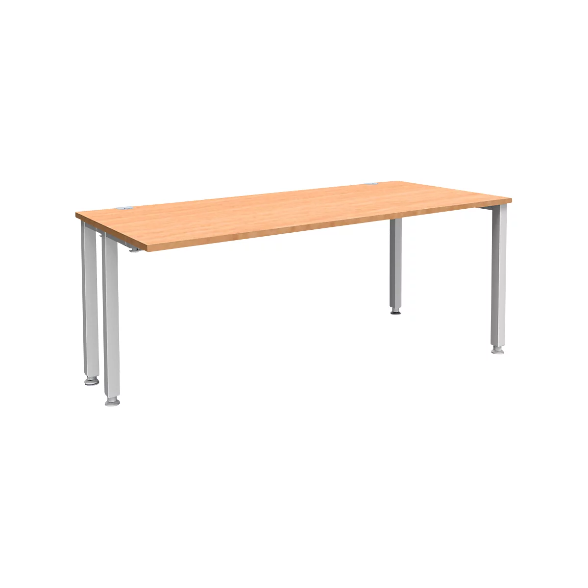Schäfer Shop Genius bureau MODENA FLEX, 4-poots vierkante buis, ingekorte zijpanelen, B 1800 mm, beuken
