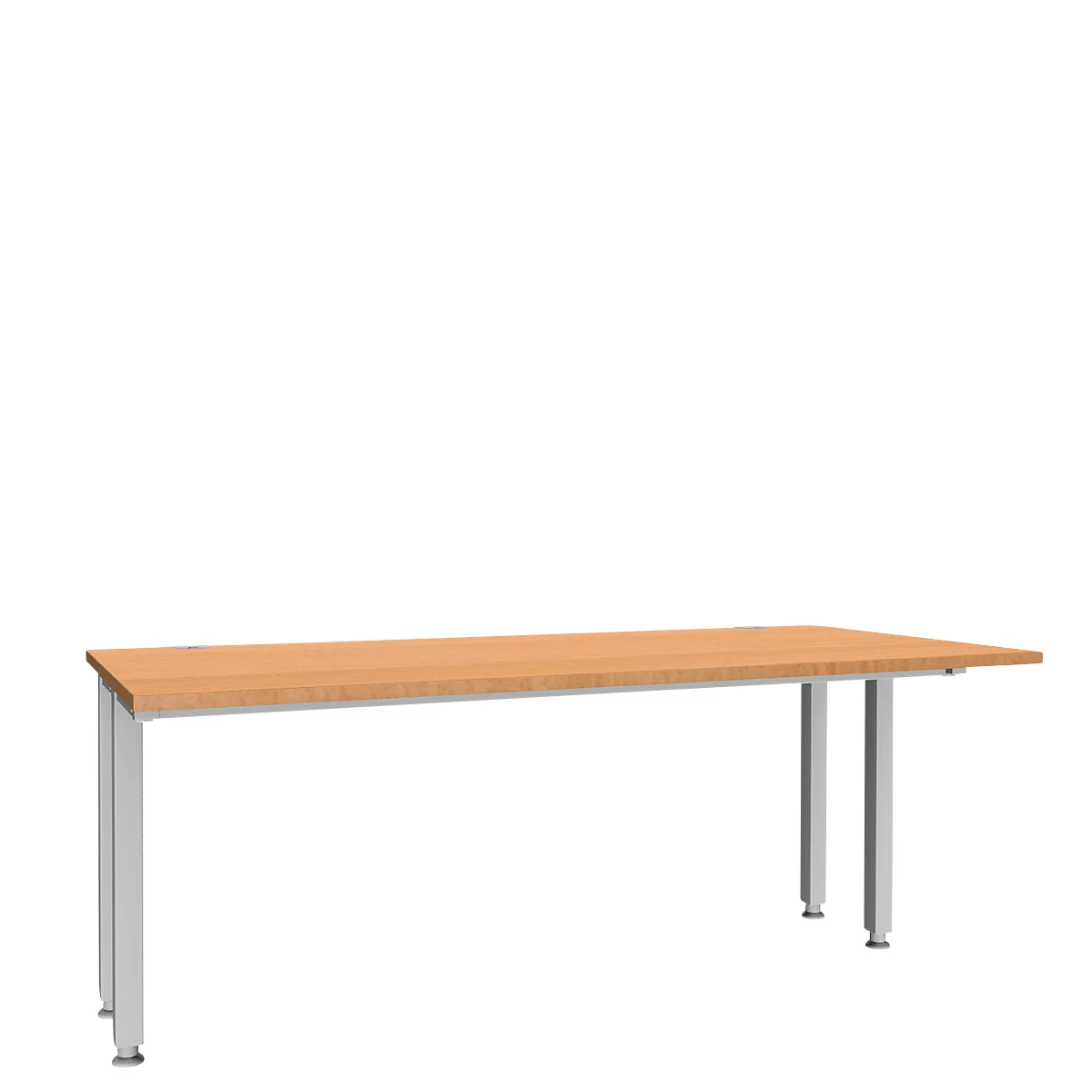 Schäfer Shop Genius bureau MODENA FLEX, 4-poots vierkante buis, ingekorte zijpanelen, B 1800 mm, beuken