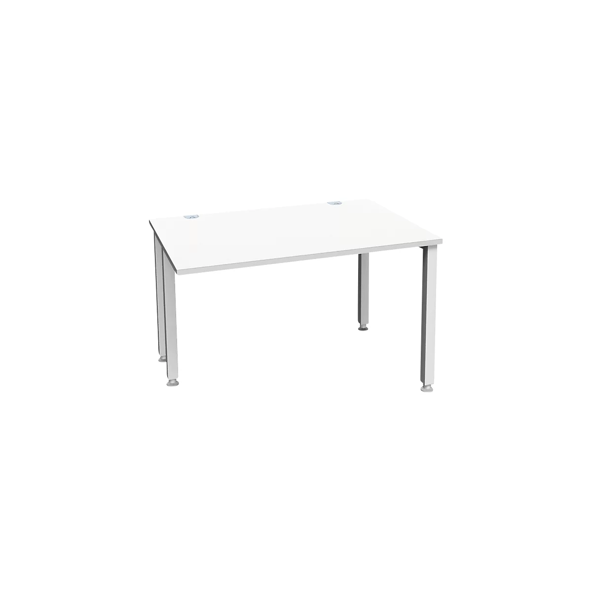 Schäfer Shop Genius bureau MODENA FLEX, 4-poots vierkante buis, verkorte zijpanelen, B 1200 mm, lichtgrijs