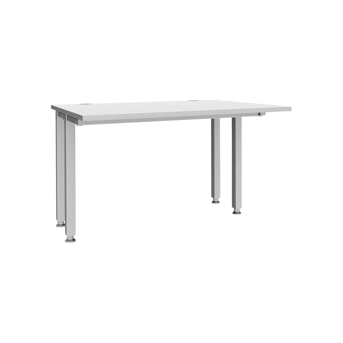 Schäfer Shop Genius bureau MODENA FLEX, 4-poots vierkante buis, verkorte zijpanelen, B 1200 mm, lichtgrijs