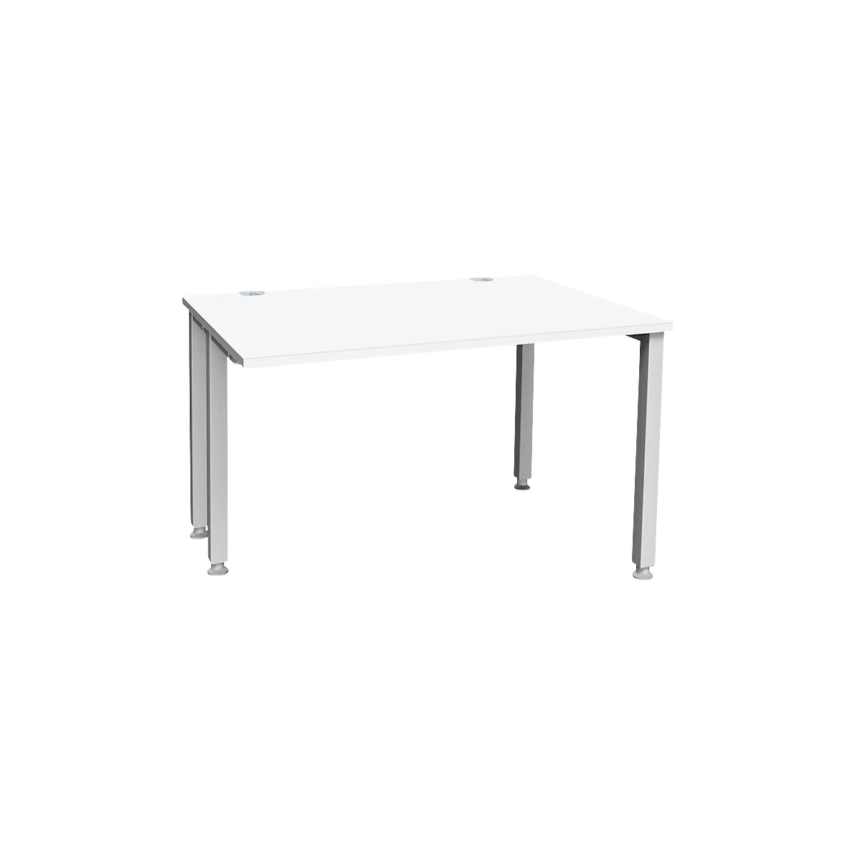 Schäfer Shop Genius bureau MODENA FLEX, 4-poots vierkante buis, verkorte zijpanelen, B 1200 mm, wit