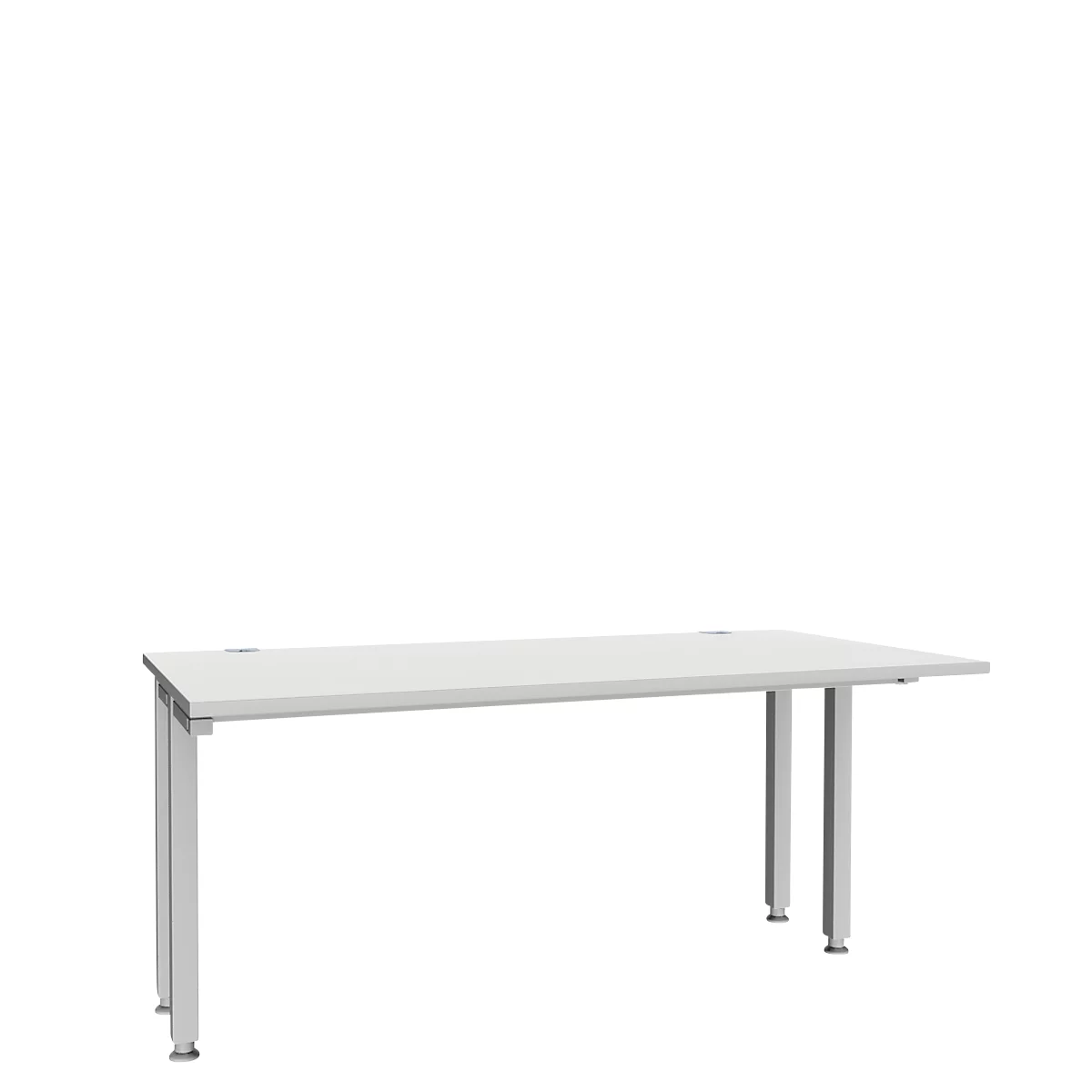 Schäfer Shop Genius bureau MODENA FLEX, 4-poots vierkante buis, verkorte zijpanelen, B 1600 mm, lichtgrijs