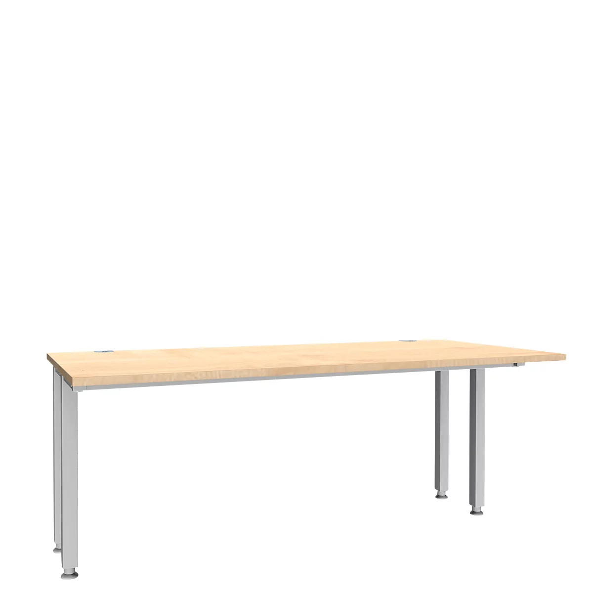 Schäfer Shop Genius bureau MODENA FLEX, 4-poots vierkante buis, verkorte zijpanelen, B 1800 mm, esdoorn